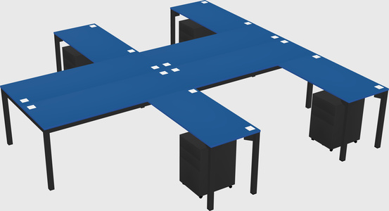 Shared l-shaped desk