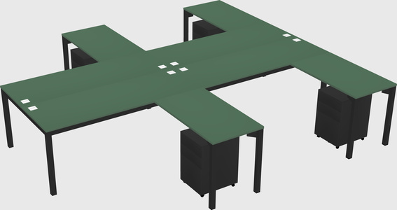 Shared l-shaped desk