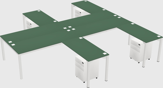 Shared l-shaped desk
