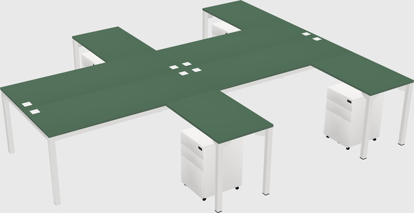 Shared l-shaped desk