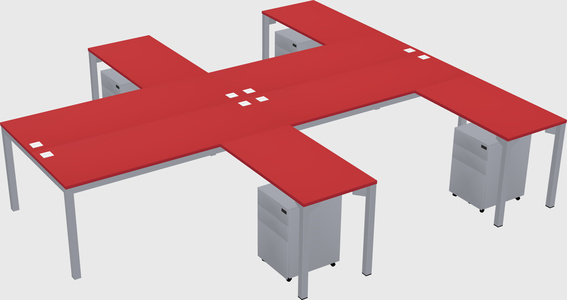 Shared l-shaped desk