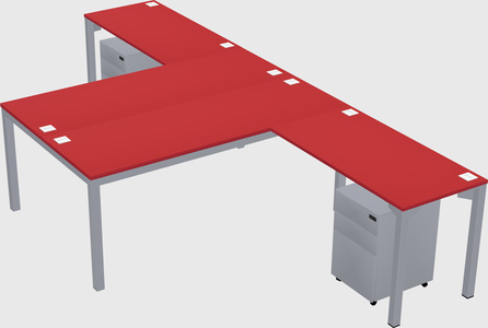 Shared l-shaped desk
