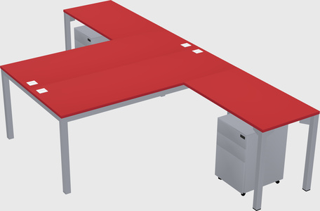 Shared l-shaped desk