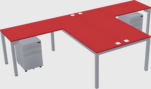 Shared l-shaped desk
