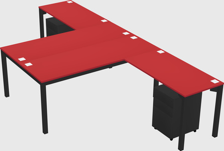Shared l-shaped desk