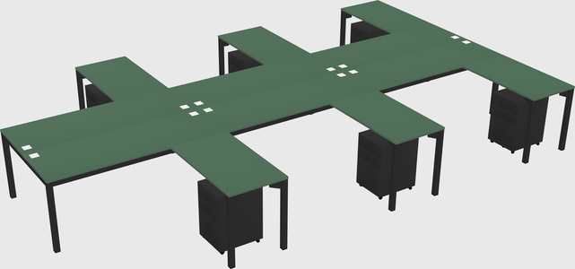 Shared l-shaped desk