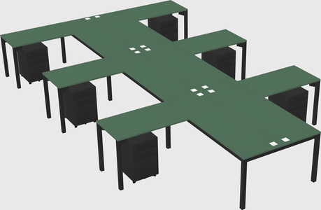 Shared l-shaped desk