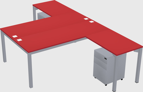 Shared l-shaped desk
