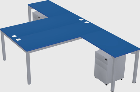 Shared l-shaped desk