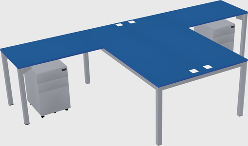 Shared l-shaped desk