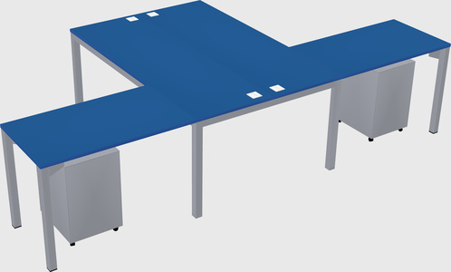 Shared l-shaped desk
