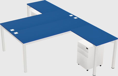 Shared l-shaped desk