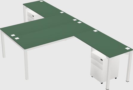 Shared l-shaped desk