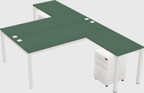 Shared l-shaped desk