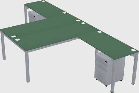 Shared l-shaped desk
