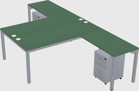 Shared l-shaped desk