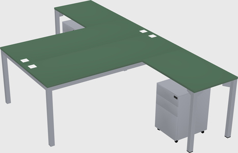 Shared l-shaped desk