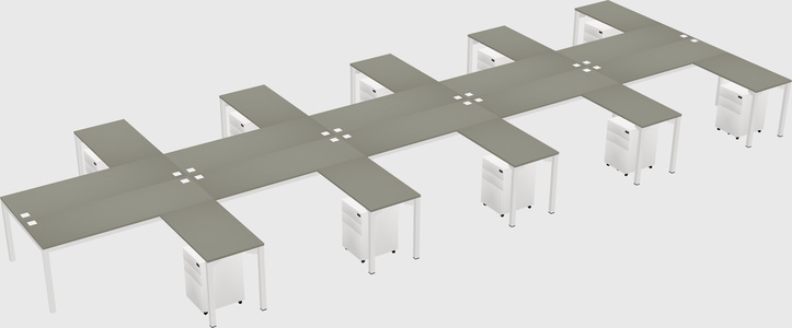 Shared l-shaped desk