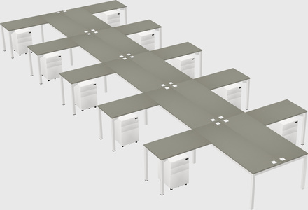 Shared l-shaped desk