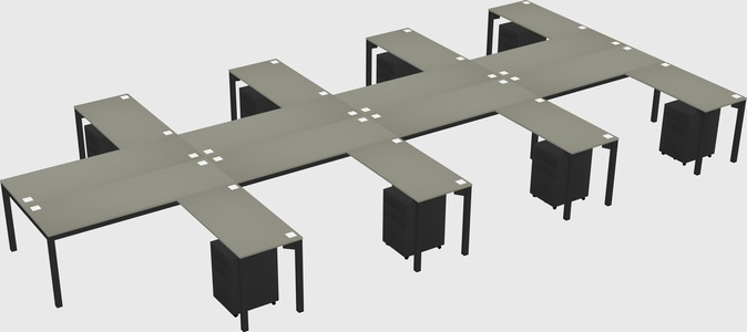 Shared l-shaped desk