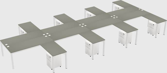 Shared l-shaped desk