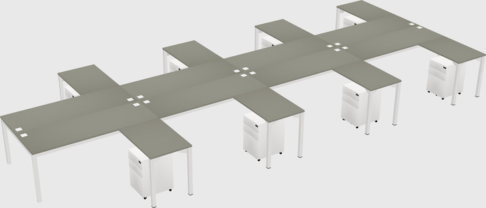 Shared l-shaped desk