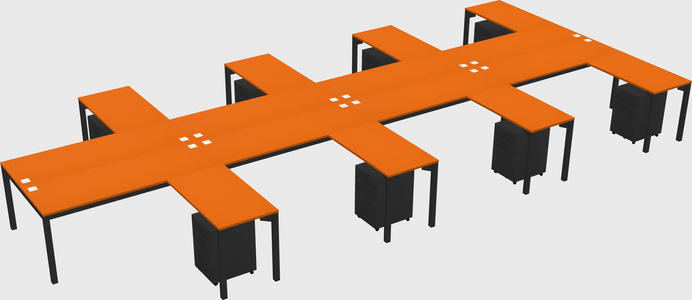Shared l-shaped desk