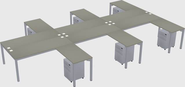 Shared l-shaped desk
