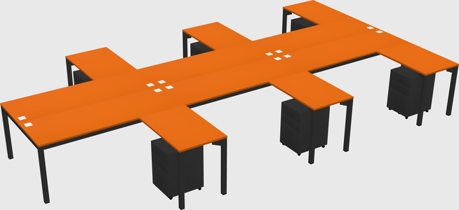 Shared l-shaped desk