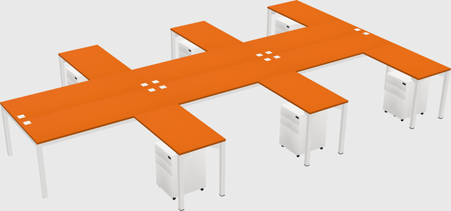 Shared l-shaped desk