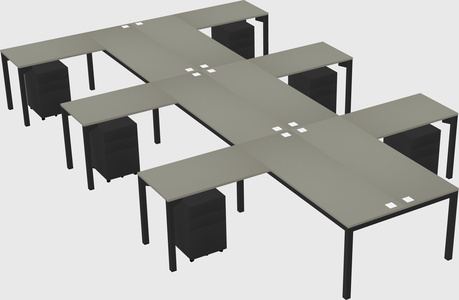 Shared l-shaped desk