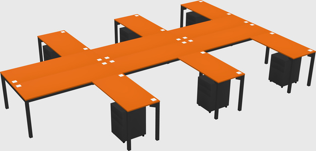 Shared l-shaped desk