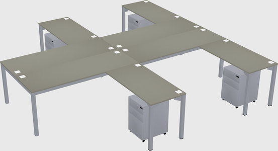 Shared l-shaped desk