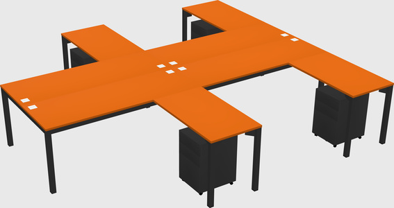 Shared l-shaped desk