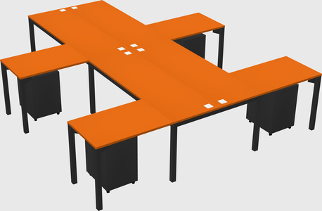 Shared l-shaped desk