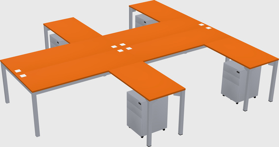 Shared l-shaped desk