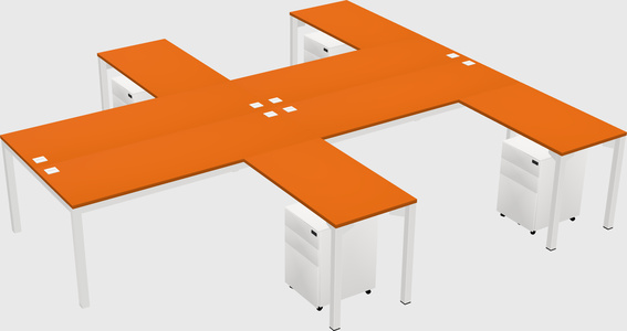 Shared l-shaped desk