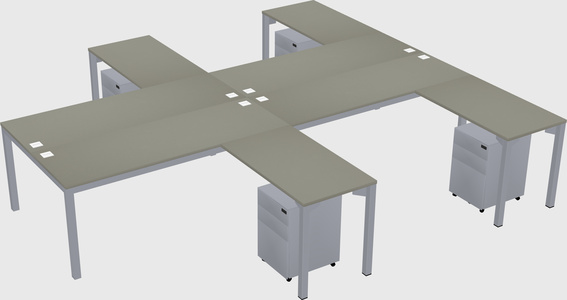 Shared l-shaped desk