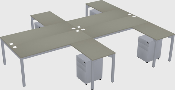 Shared l-shaped desk
