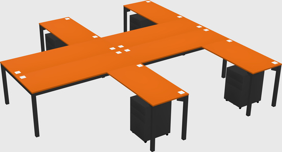 Shared l-shaped desk
