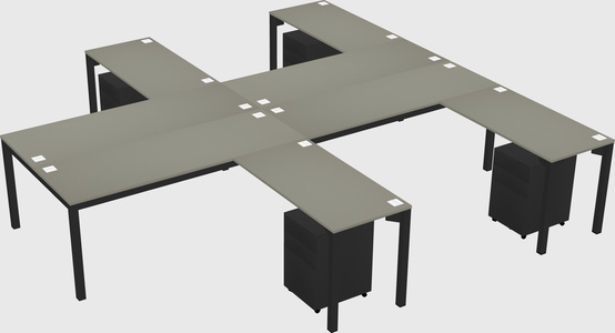 Shared l-shaped desk