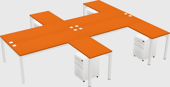 Shared l-shaped desk