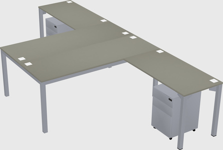 Shared l-shaped desk