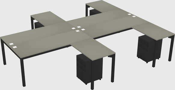 Shared l-shaped desk