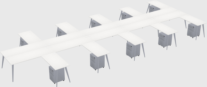 Shared l-shaped office desk system