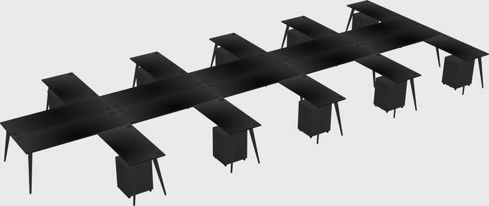 Shared l-shaped office desk system