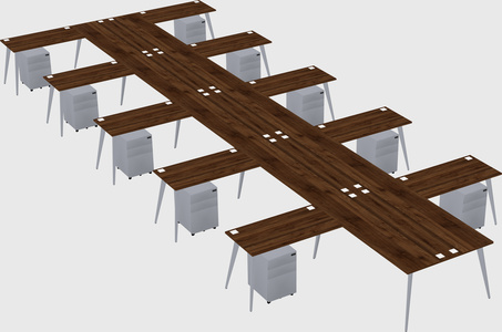 Shared l-shaped office desk system
