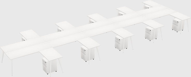 Shared l-shaped office desk system