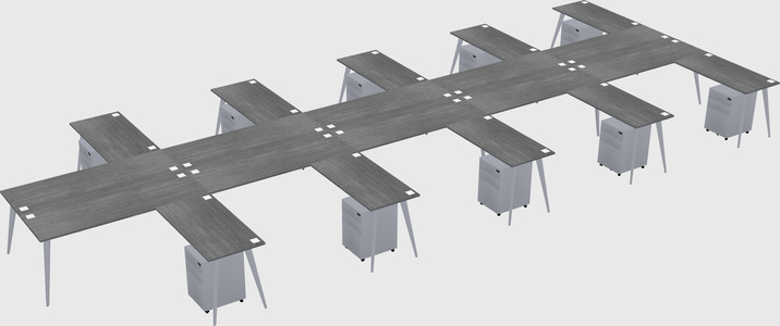 Shared l-shaped office desk system