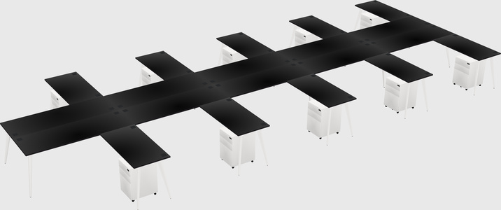 Shared l-shaped office desk system